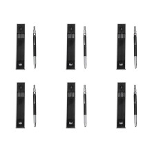 6pcs 2.0mm Mechanical Pencil Lead Pencil for Draft Drawing Carpenter Crafting Art Sketching with 72 Pcs Refill - Black