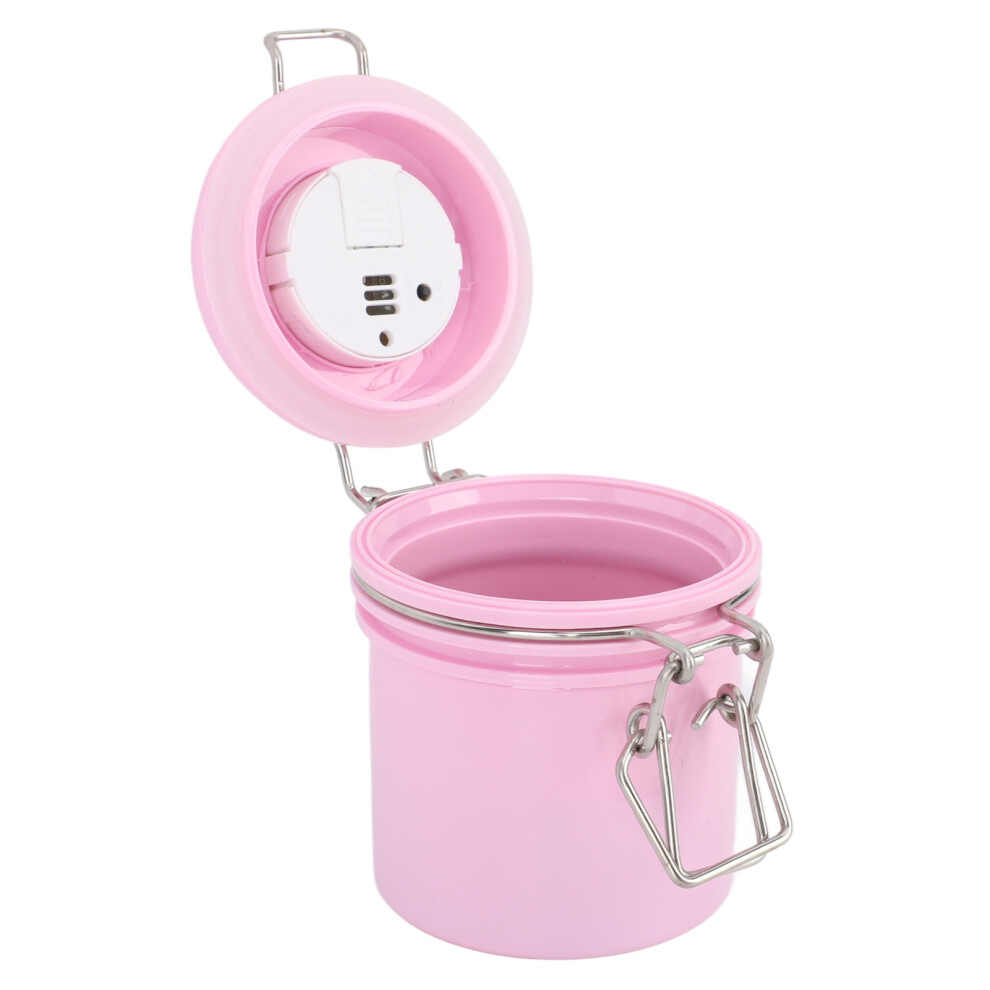 Unisex Pink 250Ml Eyelash Glue Storage Jar With Thermometer & Hygrometer