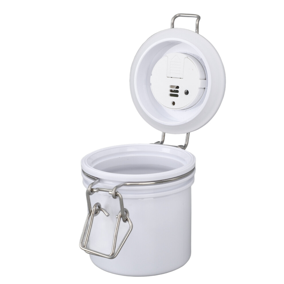 White 250Ml Eyelash Glue Storage Jar With Thermometer & Hygrometer,
