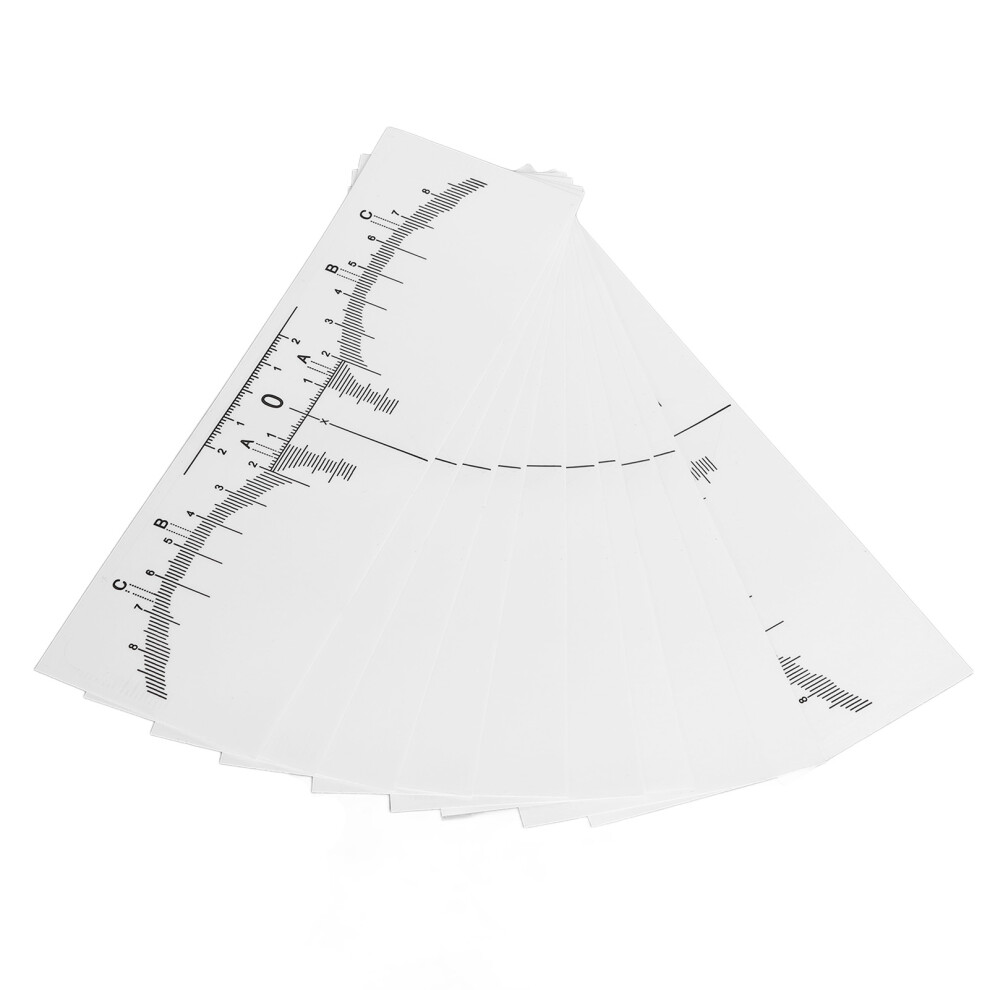 100PCS Clear PVC Disposable Eyebrow Rulers, 18x5.2cm for Microblading & Tattooing