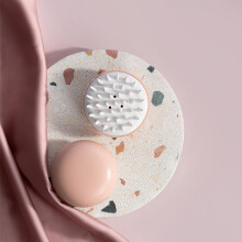 (Pink) Soft Bristle Silicone Scalp Massager for Hair Growth