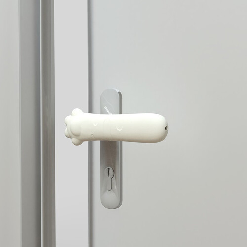 (Creamy White) Anti-Static Door Handle Cushion - Noiseless Wall Protector