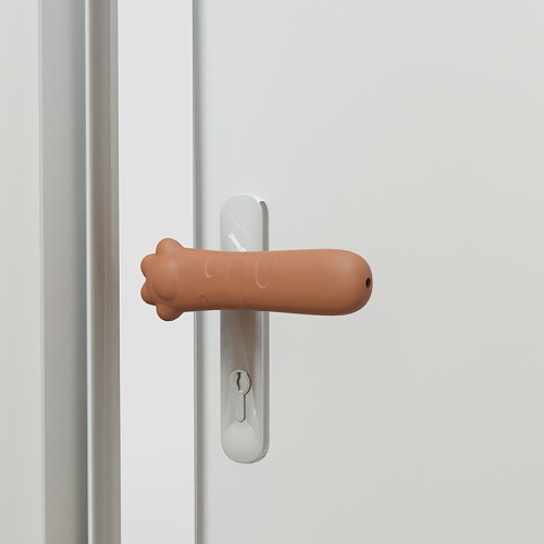 (Brown) Anti-Static Door Handle Cushion - Noiseless Wall Protector