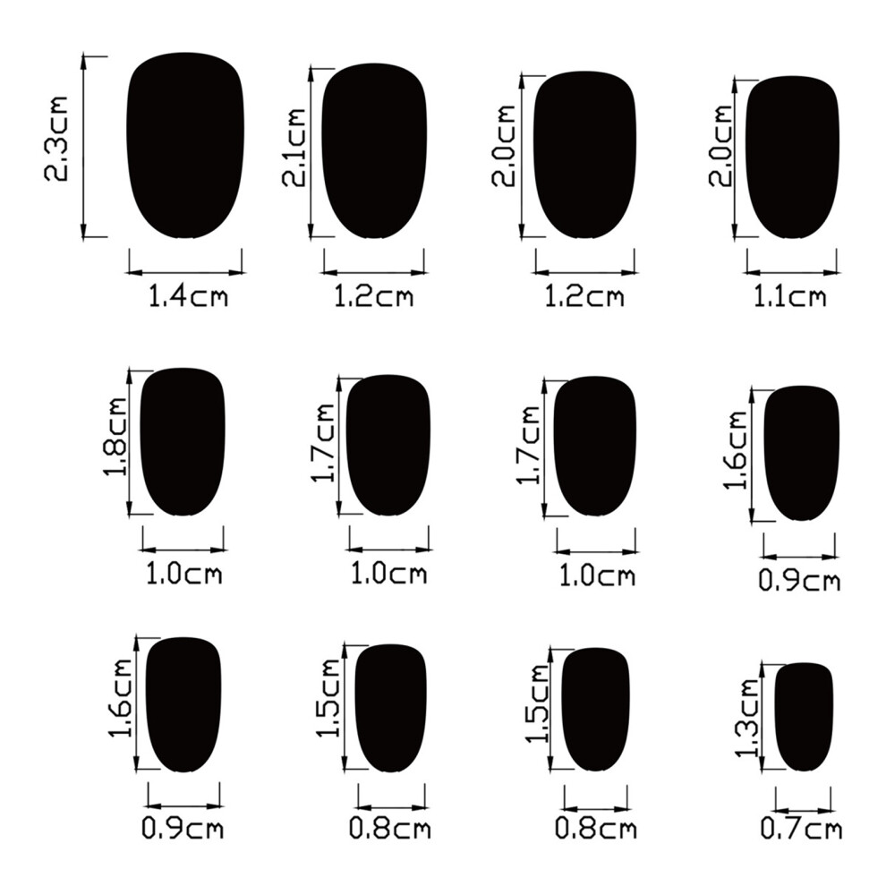 Dcph-Clothing 24Pcs Heart Design Almond False Nails Kit