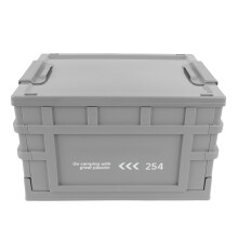 20L Gray Folding Storage Bin with Wheels, 41.5x30x24.5cm