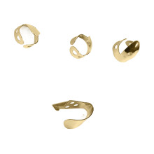 4Pcs Stainless Steel Guitar Finger Picks, Gold, 3.3x1x1.6cm