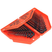 30 Stück Sechskantschlüssel-Set, 45# Stahl, Zoll & metrisch, lang & kurz Arm