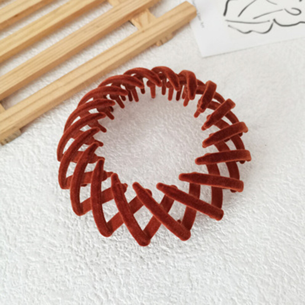Reach-Tools (Rust Red) Velvet Hair Rings For Thick Curly Hair