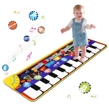 Musical Piano Mat for Toddlers 43.3x14 Foldable Kids Piano Playmat with Surface Protection Layer
