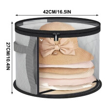 (Gray) 7-Cap Cowboy Hat Organizer for Closet Storage