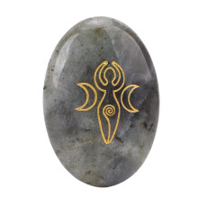 Carved Rune Stone for Meditation & Yoga Practice, Polished Stone, Type 3