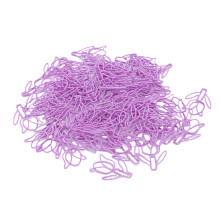 80Pcs Flower Shaped Paper Clips Bulk Mini Colored Bookmarks with Transparent Box in Purple
