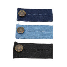 3Pcs Metal & Cotton Pants Waist Extenders, 8.2x3.5cm, Easy-to-Use
