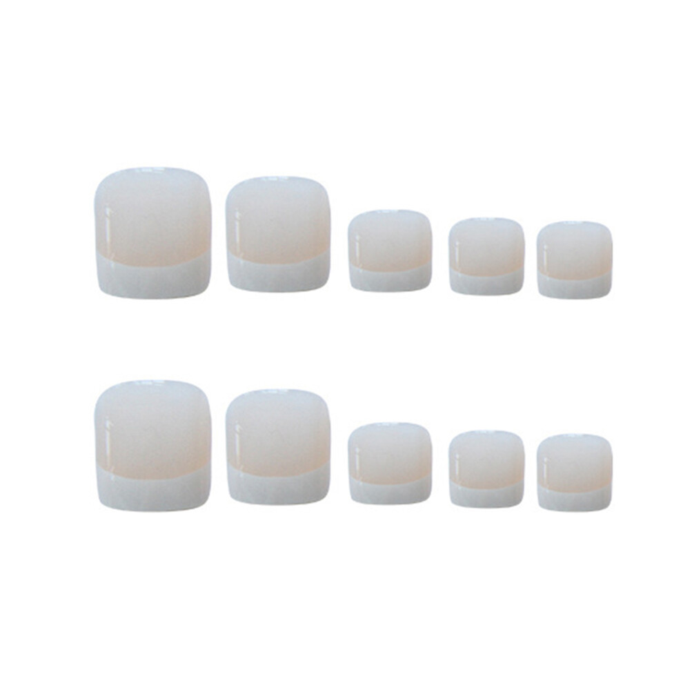 Dcph-Clothing 24Pcs White False Toenails Fashion Manicure Patch