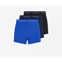 (L) Calvin Klein Men's 3 Pack Low Rise Boxer Trunks Classic Fit Modern Structure- Blk/Blu/Nvy- L