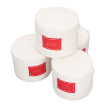 4 Stück Pferde Polo Beinbandagen aus Fleece 9,8 ft 10 cm weiß
