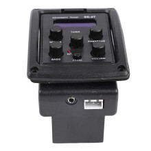 4 Band Pickup EQ Tuner Pedal, Portable Plastic Guitar Effect 7.7x5.4x5cm