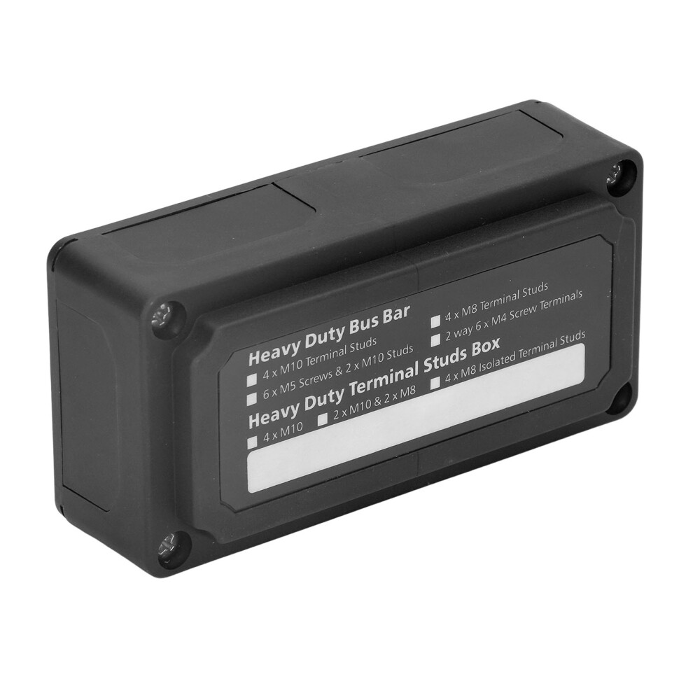Power Distribution Block M8 Screw Terminal Bus Bar Dc 48V 300A Black 4631389495406