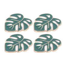 4 Stück Nadelhalter-Set aus Alloy, Magnet, Kreuzstich- und Stickzubehör, grüne Blätter