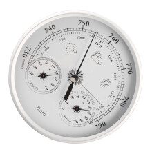 3-in-1 Ganzjahres-Wetteranzeiger 130 mm Silber-Weiß