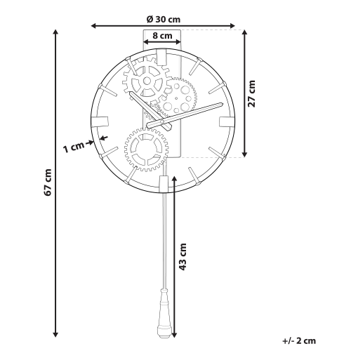 Beliani Pendulum clock MARCOTE Metal Gold 2