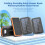 20000mAh Solar Power Bank with Tri Fold Panel LED Light Double USB Orange 8