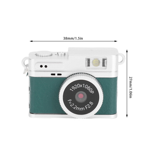 1080P Green Compact Keychain Camera with Flash Light, 2MP, 128G Support 1