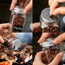 Spice Jars Set with Lids - 12 Spice Shakers - 120 Ml Square Glass Spice Container for Storing Spices