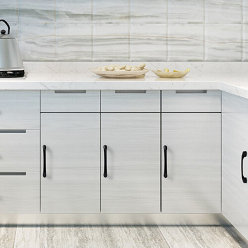 Kitchen Cabinet Door Aluminium Handle Matt Black Pull Furniture Handle Cupboards Handle Wardrobe Pull Handle 2Pcs 96mm 1