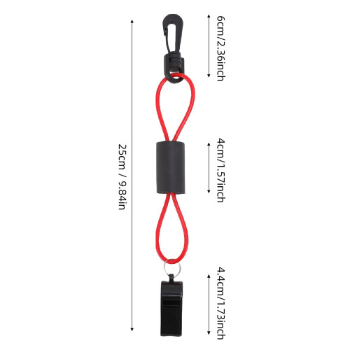 2 Stück Kunststoff-Sicherheitsboot-Pfeife mit Band – Tragbare Notfallpfeife, 25 cm 1
