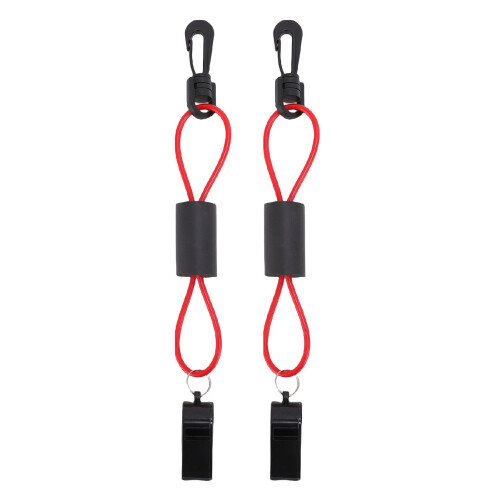 2 Stück Kunststoff-Sicherheitsboot-Pfeife mit Band – Tragbare Notfallpfeife, 25 cm 2