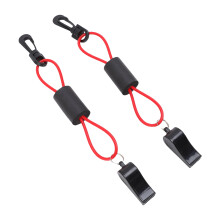2 Stück Kunststoff-Sicherheitsboot-Pfeife mit Band – Tragbare Notfallpfeife, 25 cm