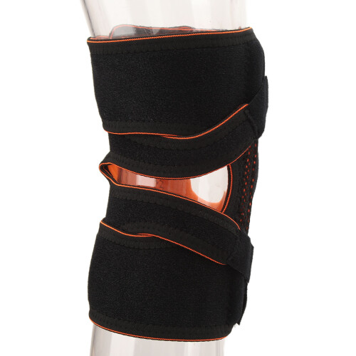 Hollow Open Unisex Knee Support with Silicone Spring Adjustable Fit Black 2