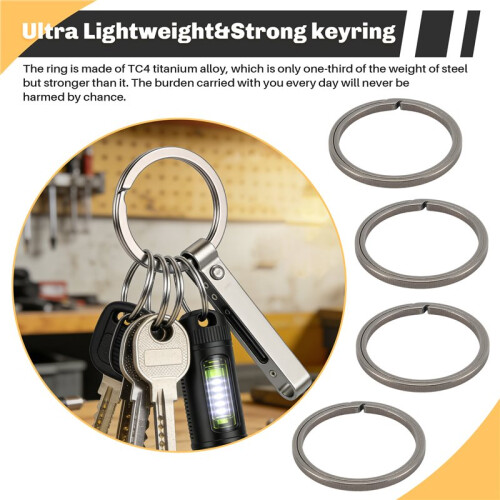 Titanium Key , Quick Release Side-Pushing , Super  Key Organizer, Outer Diameter 30MM, 5PCS
