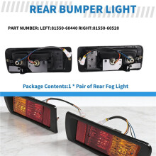 1 Pair Tail Bumper Rear Fog Lights Lamp 81550-60440 81550-60520 Fit for Land Prado FJ90/95 1996 -2002