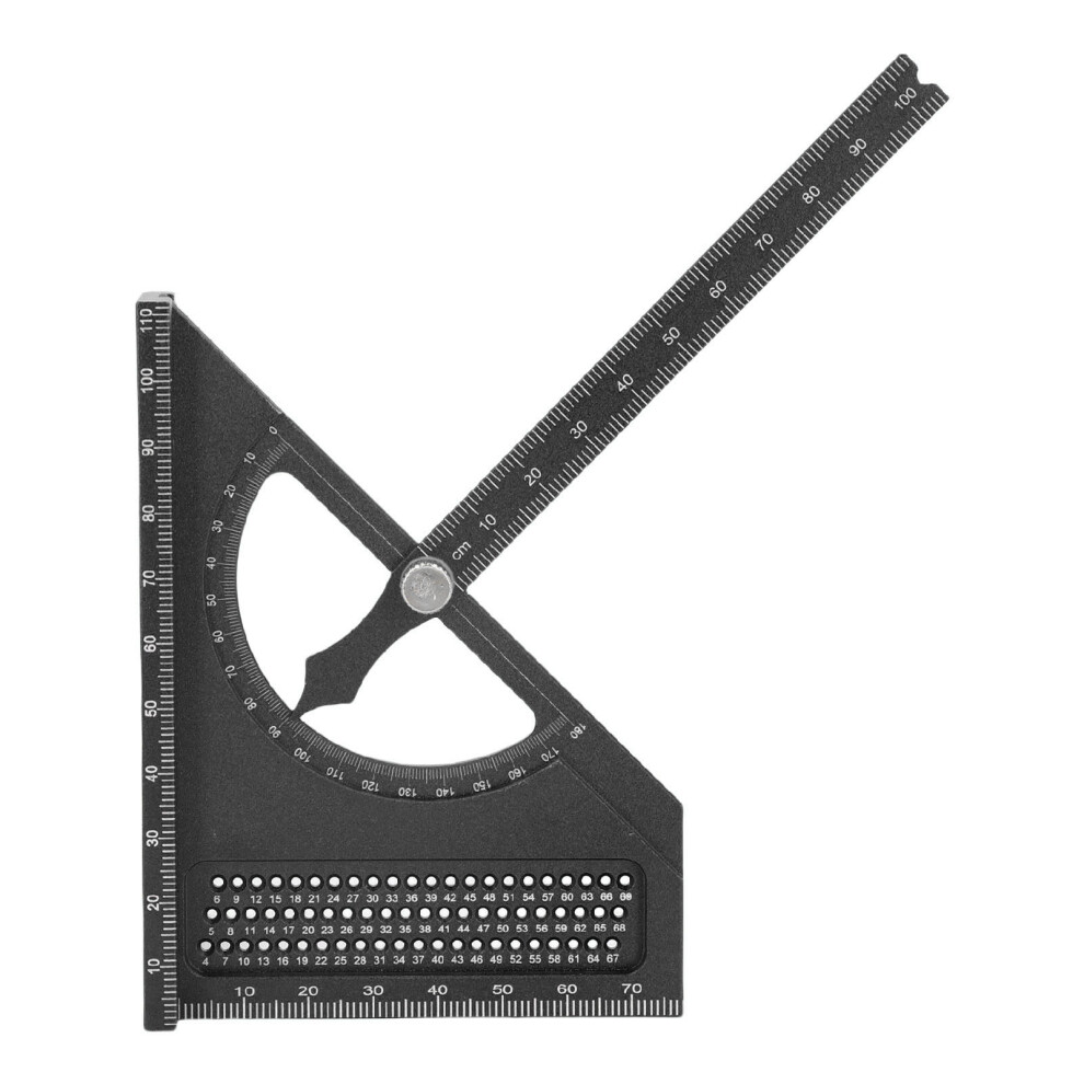 Aluminum Semi Circular Angle Square Protractor 0-180 For Woodworking Black 4631389508861
