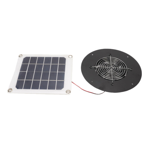 Solarbetriebener Abluftventilator 10 W, Panel 19  22 cm, 22 cm Lüfter 2