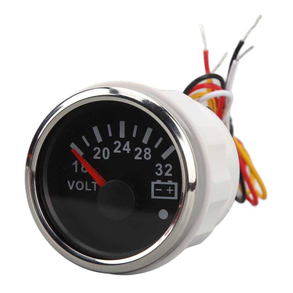 52Mm Dc 9-32V Voltage Meter With Backlight For Rvs Yachts Ships Black/Silver 8391389503131