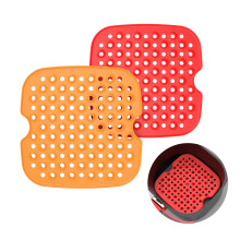 Concave Convex Surface Design Silicone Liners19x19cm2-Pack for Air Fryer with Reusable Non-Stick and Easy Clean