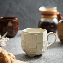 White 420ml Retro Rough Pottery Coffee Cup Japanese Ceramic Mugs Milk Tea Cup Kitchen Breakfast Oatmeal Cup