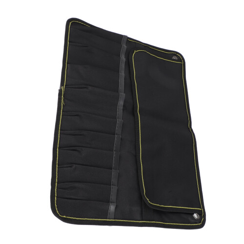 Large Black Motorcycle Roll Tool Pouch 600D Oxford, Multi Pocket