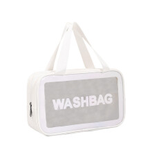 Draagbare Toilettas Cosmetische Frosted Waterdichte Cosmetische Tas Reismake- Opbergzakken 30X10X21Cm Wit