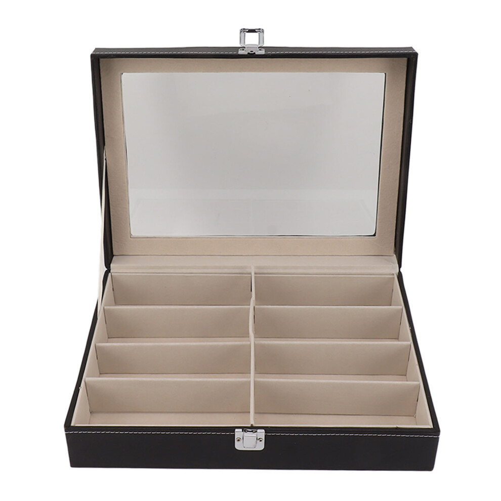 PU Leather Eyeglasses Display Case, Multi-Compartment Sunglasses Organizer, 1083g