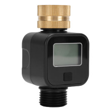 Water Valve Timer & Flow Meter Brass with CR2032 Battery, 9x5x4cm