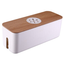Caja de Almacenamiento de Cables de Madera, Caja de Almacenamiento de Cables de Alimentación, Cargador A Prueba de Polvo, Caja de Almacenamiento para