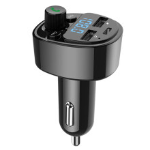 Carro 5.0 FM Transmissor MP3 Player PD Tipo-C Dual USB Carregador Adaptador MãOs Livres Disco U CartãO TF MúSica Sem Perda