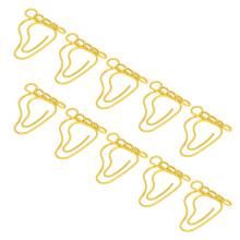 100pcs Yellow Foot Shape Paper Clips, Cute Anti Slip File Organizer