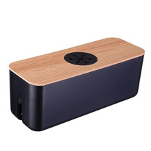 Wooden Cable Storage Box Power Cord Storage Box Dust-Proof Charger Socket Storage Box Household Cable Winder StorageBoxB