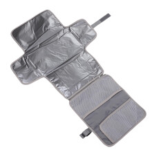 Waterproof Baby Changing Mat with Wet Wipe Holder, Gray, 86.5 x 54cm