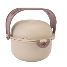 2 in 1 Stainless Steel & Plastic Foldable Dog Food & Water Bowl Apricot